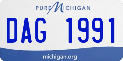 MI license plate DAG1991