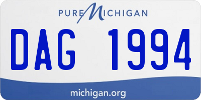MI license plate DAG1994