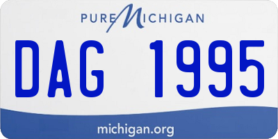 MI license plate DAG1995