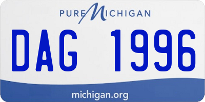 MI license plate DAG1996