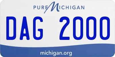 MI license plate DAG2000