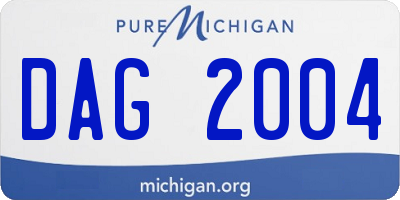 MI license plate DAG2004