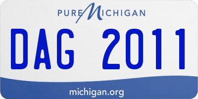 MI license plate DAG2011