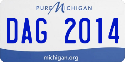 MI license plate DAG2014