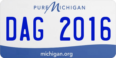 MI license plate DAG2016