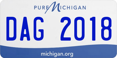 MI license plate DAG2018