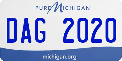 MI license plate DAG2020