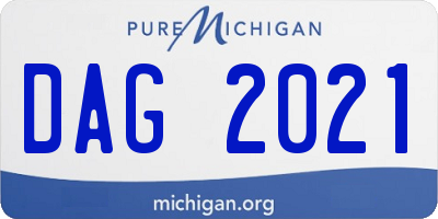 MI license plate DAG2021