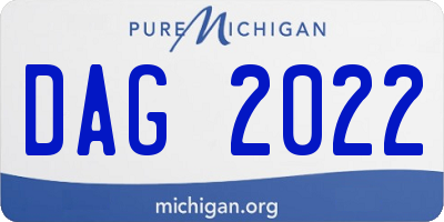 MI license plate DAG2022