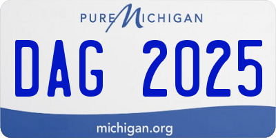 MI license plate DAG2025