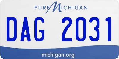 MI license plate DAG2031