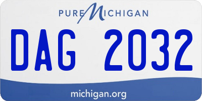 MI license plate DAG2032