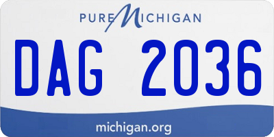 MI license plate DAG2036