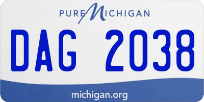 MI license plate DAG2038