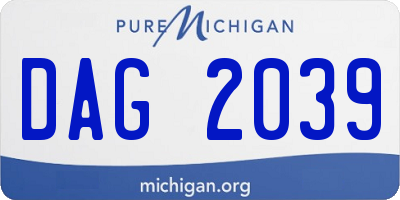 MI license plate DAG2039
