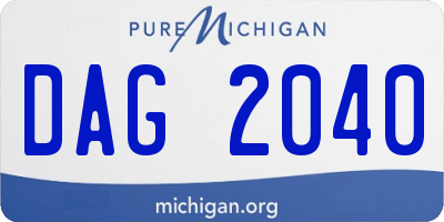 MI license plate DAG2040