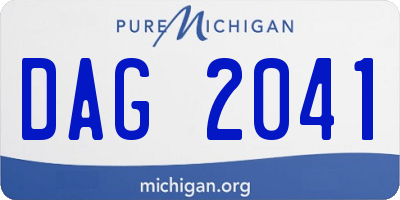 MI license plate DAG2041