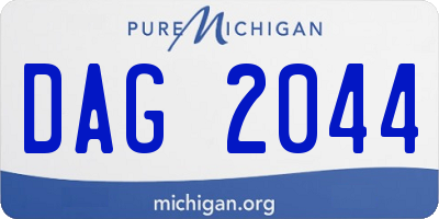 MI license plate DAG2044