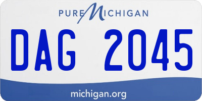 MI license plate DAG2045