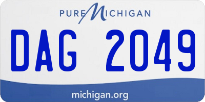 MI license plate DAG2049