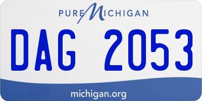 MI license plate DAG2053