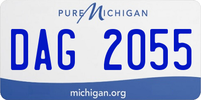 MI license plate DAG2055