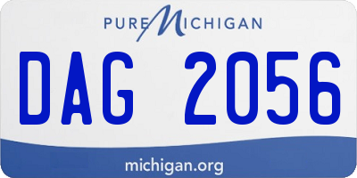 MI license plate DAG2056