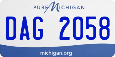MI license plate DAG2058