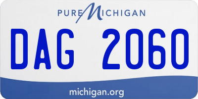 MI license plate DAG2060