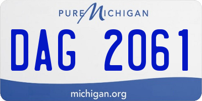 MI license plate DAG2061