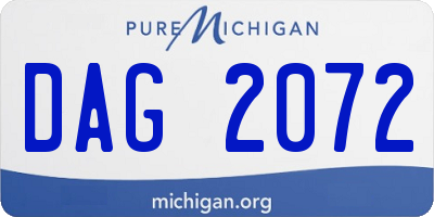 MI license plate DAG2072