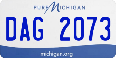 MI license plate DAG2073