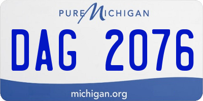MI license plate DAG2076