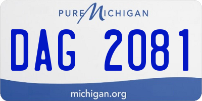 MI license plate DAG2081