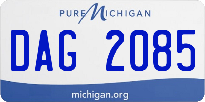 MI license plate DAG2085