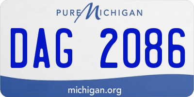 MI license plate DAG2086
