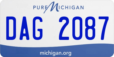 MI license plate DAG2087