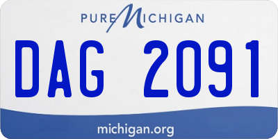 MI license plate DAG2091