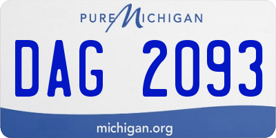 MI license plate DAG2093