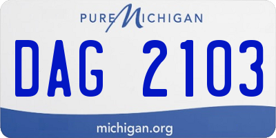 MI license plate DAG2103