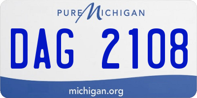 MI license plate DAG2108