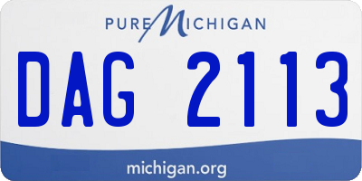 MI license plate DAG2113