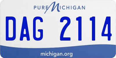 MI license plate DAG2114