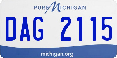 MI license plate DAG2115