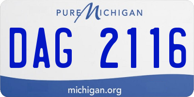 MI license plate DAG2116
