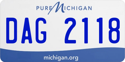 MI license plate DAG2118