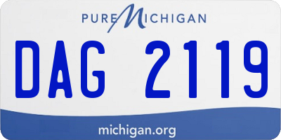 MI license plate DAG2119