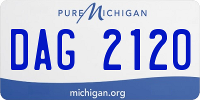MI license plate DAG2120