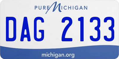 MI license plate DAG2133