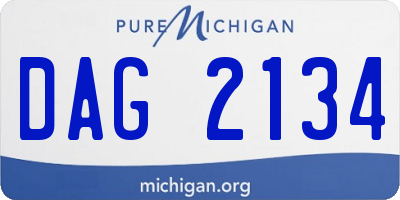 MI license plate DAG2134